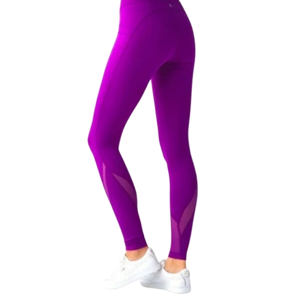 Lululemon Free Flow Full-On Luon Mesh Panel Leggings | Purple | Size 6 - Picture 4 of 7
